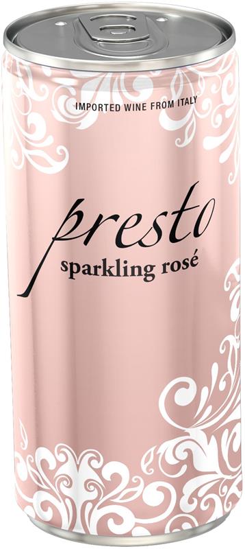 Presto Sparkling Rosé NV (187 Ml Can 12 x 4 Pack) (Italy)