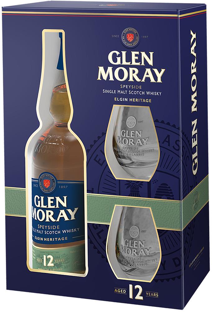 Glen Moray 12 YO Single Malt Scotch Whisky Gift Set Buy