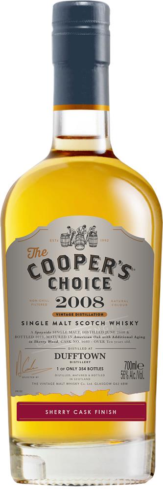 Cooper's Choice Dufftown Speyside Single Malt Whisky 2008 (700ml)