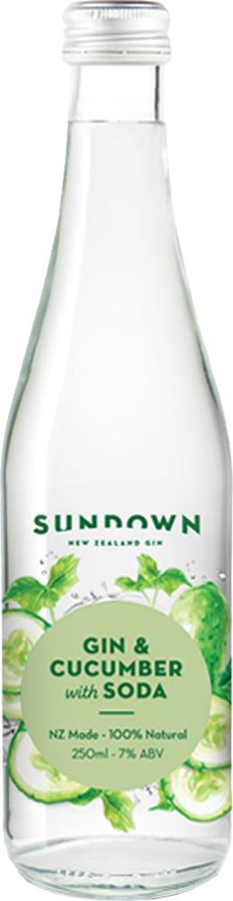 Sundown New Zealand Gin & Cucumber with Soda (250ml)