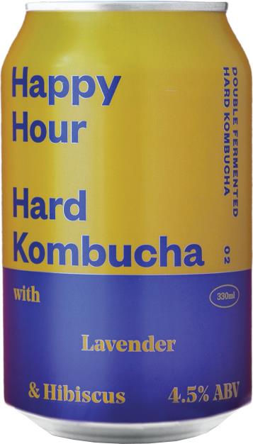 Mama's Brew Happy Hour Hard Kombucha Lavender & Hibiscus (330ml) (4x6pk)