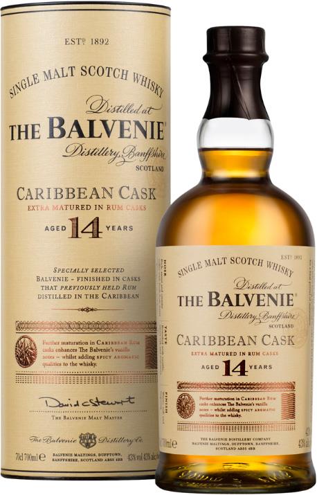 Balvenie 14YO Caribbean Cask Single Malt Scotch Whisky (700ml)