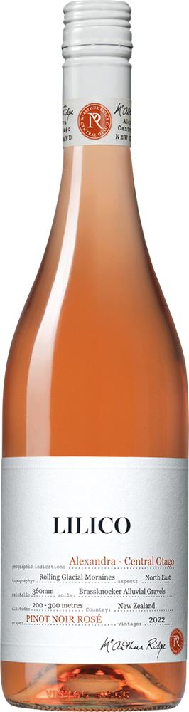 McArthur Ridge Lilico Central Otago Pinot Noir Rosé 2022